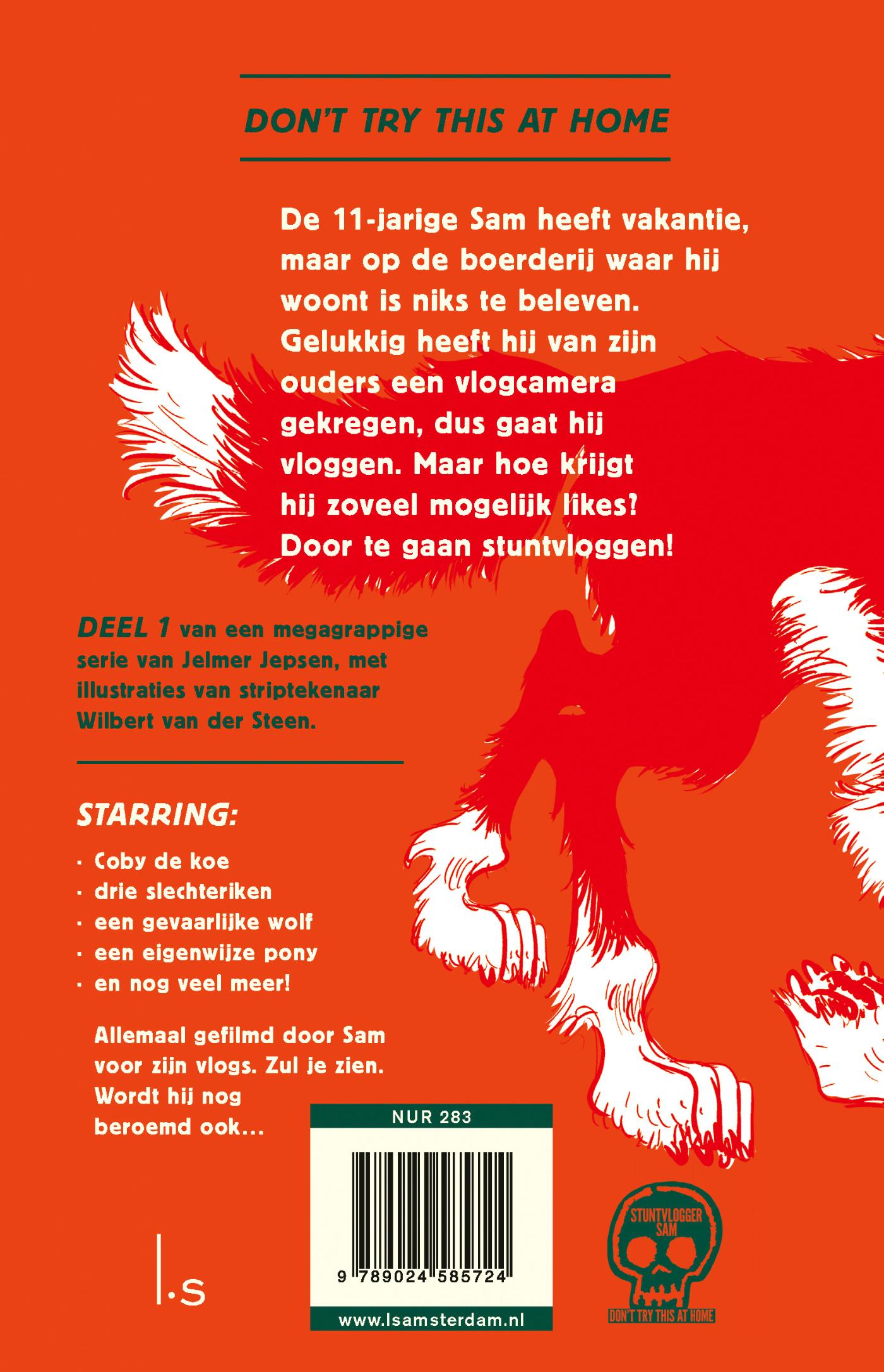 Achterkant van Stuntvlogger Sam en de wolf van Weverseind