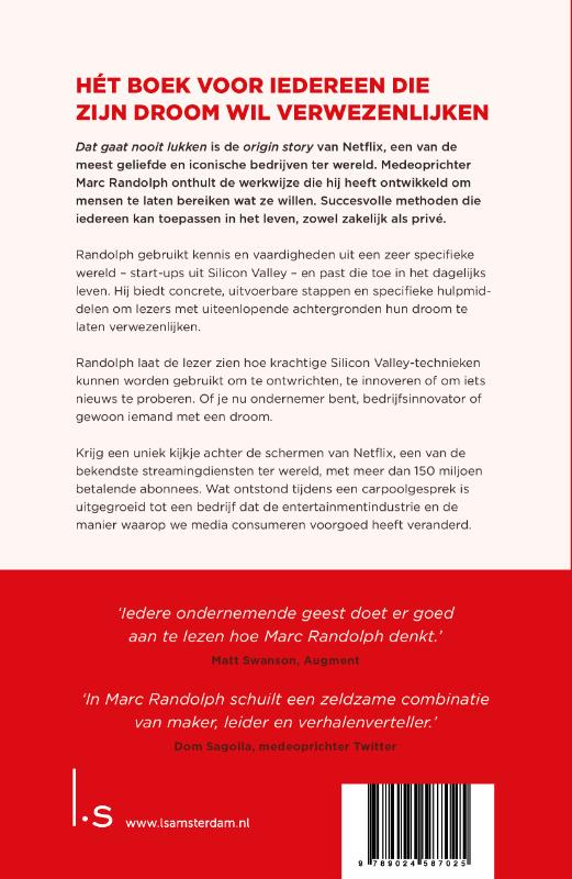 Achterkant van Dat gaat nooit lukken
