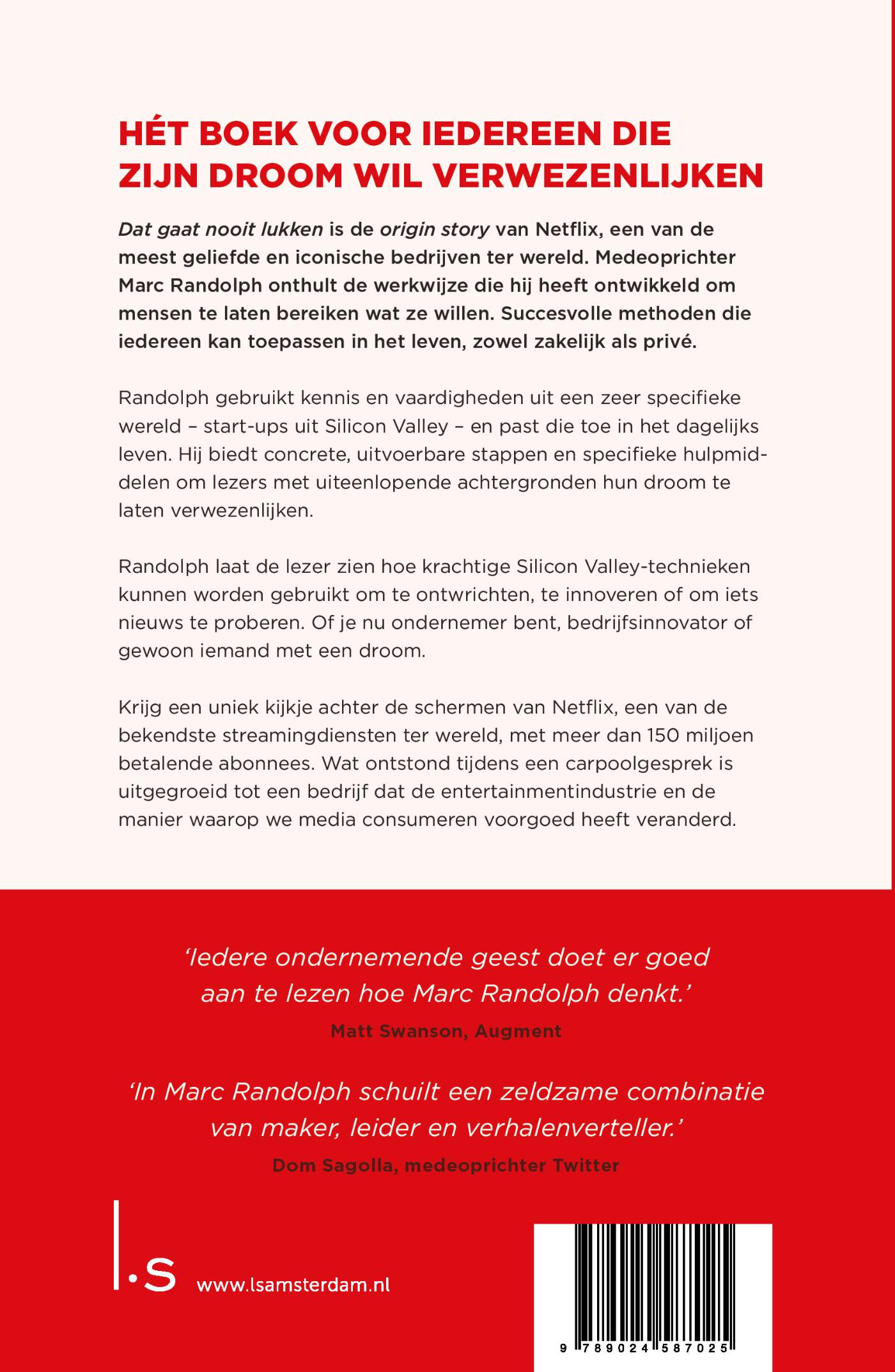 Achterkant van Dat gaat nooit lukken