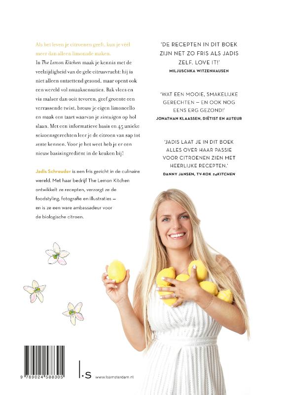 Achterkant van The Lemon Kitchen kookboek