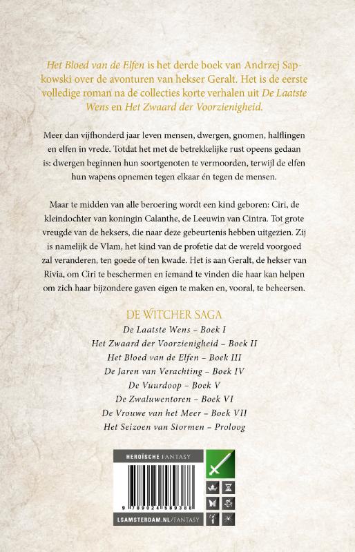 Achterkant van Het Bloed van de Elfen