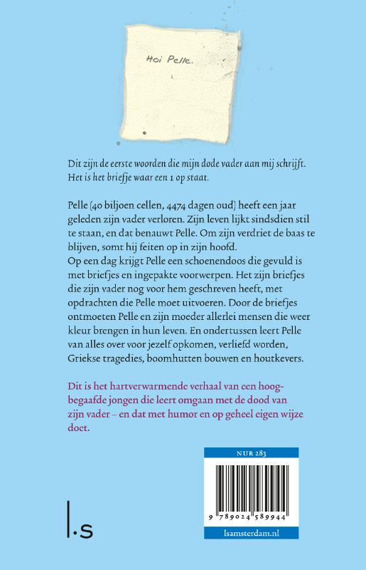 Achterkant van Briefjes voor Pelle
