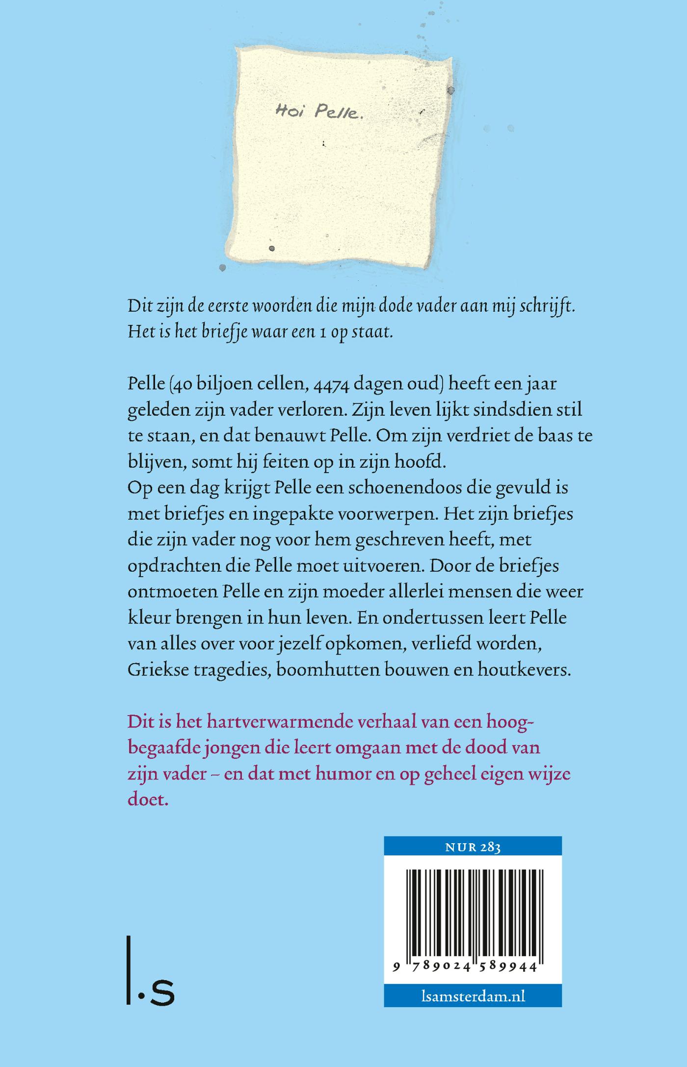 Achterkant van Briefjes voor Pelle