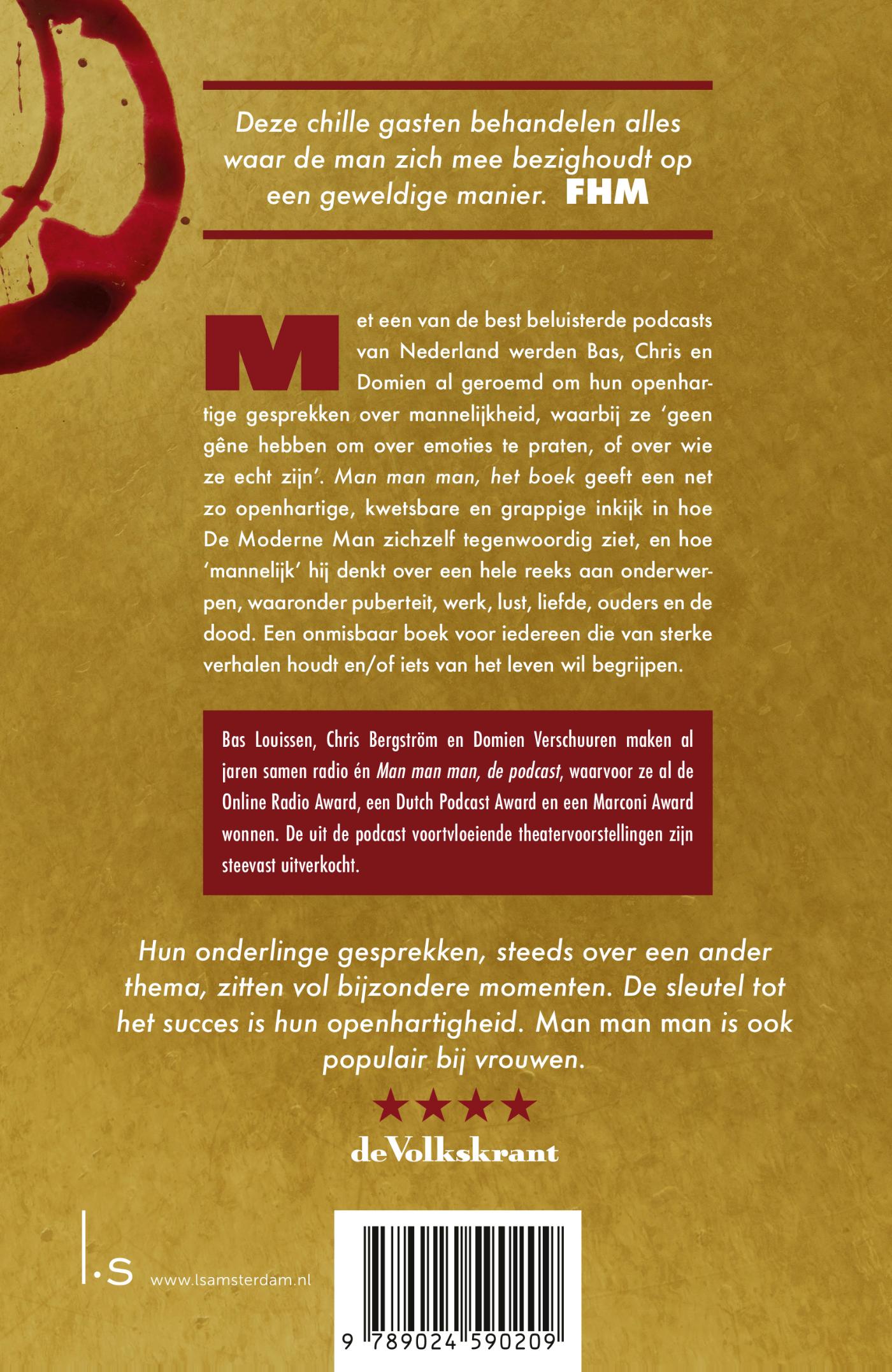 Achterkant van Man man man, het boek