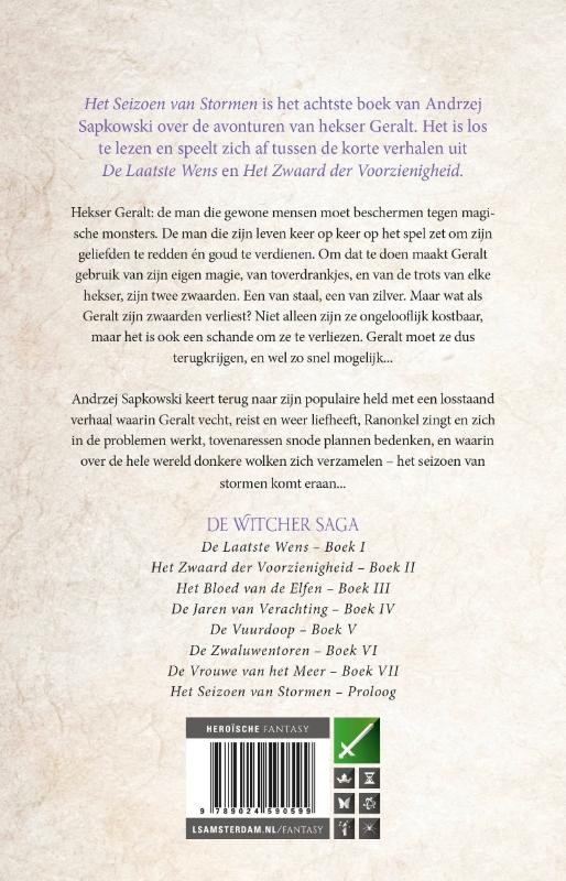 Achterkant van Het Seizoen van Stormen