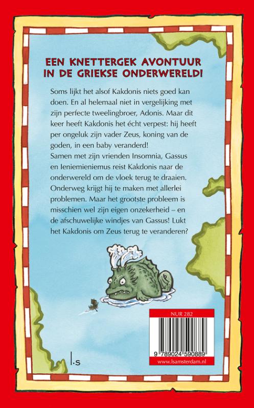 Achterkant van Gekke goden en de reis naar de onderwereld