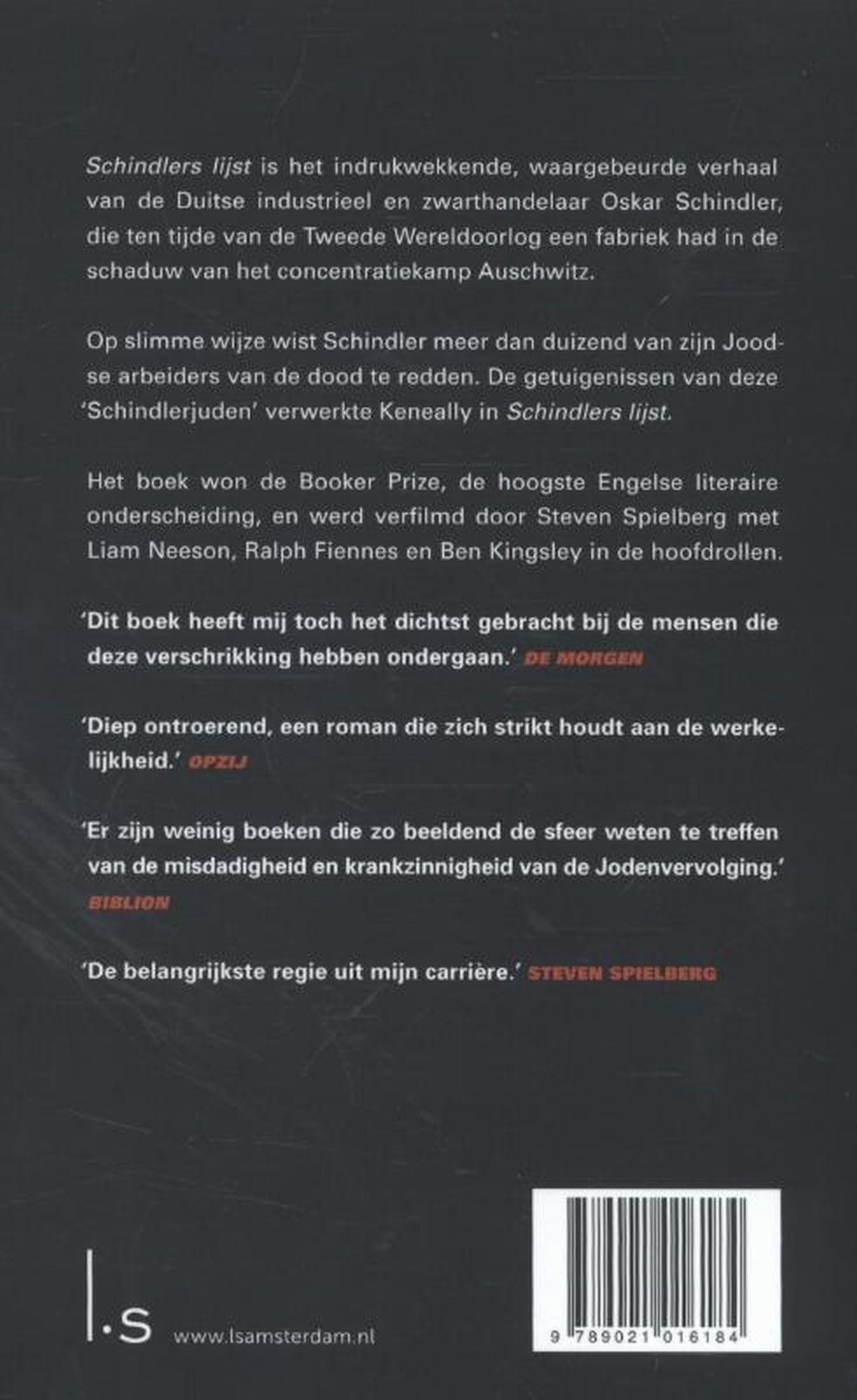 Achterkant van Schindlers lijst
