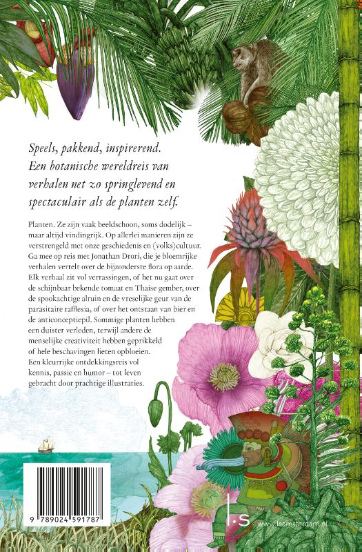Achterkant van Een reis om de wereld in 80 planten