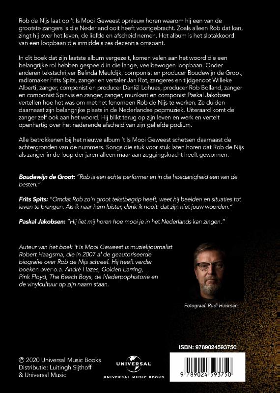Achterkant van Rob de Nijs - 'T is mooi geweest