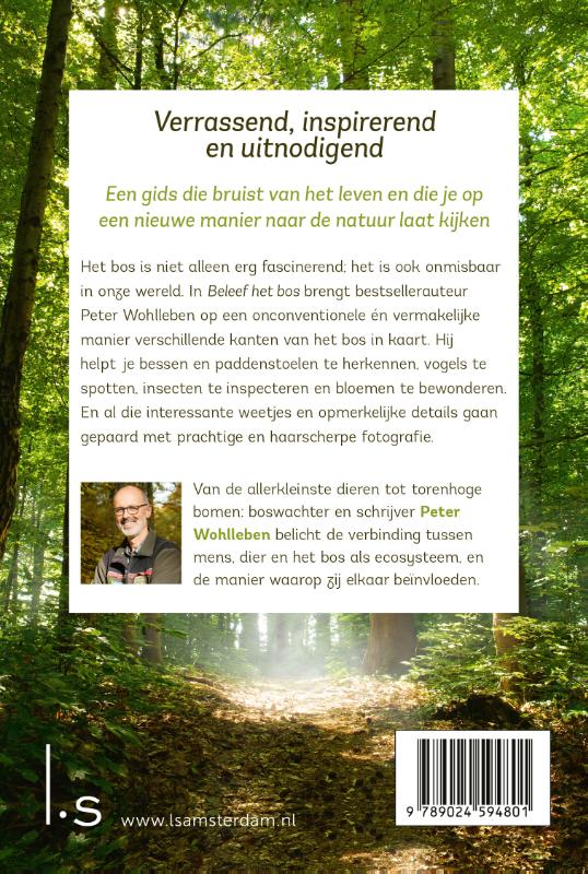 Achterkant van Beleef het bos