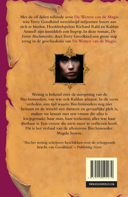 Achterkant van De Eerste Biechtmoeder - De Legende van Magda Searus (POD)