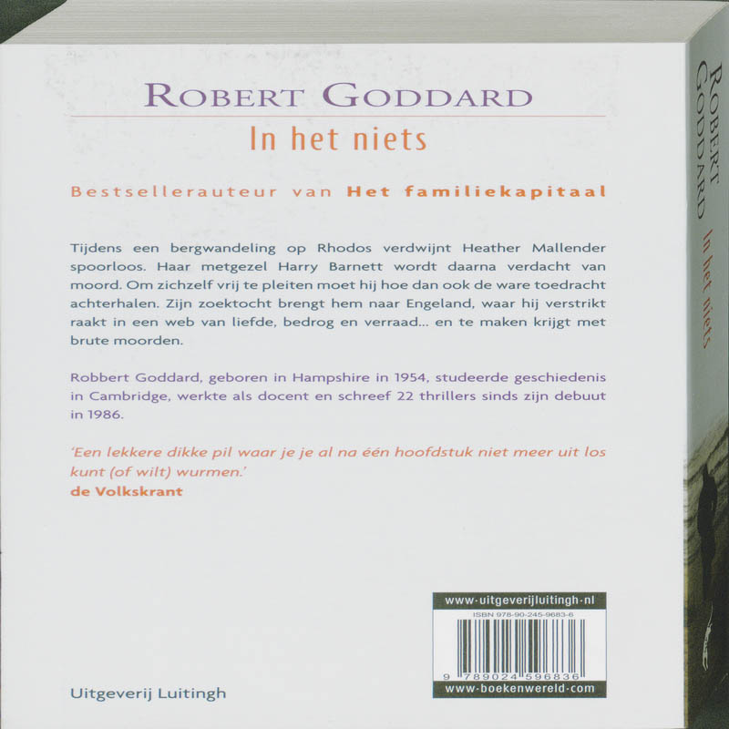 Achterkant van In het niets