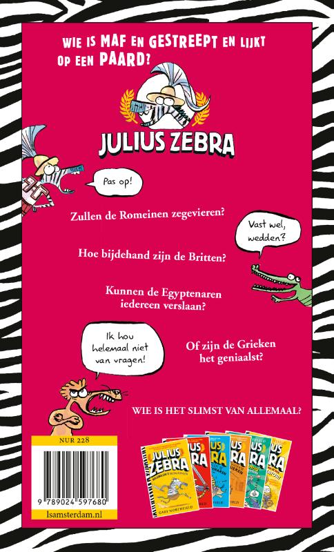 Achterkant van Het gigagrappige quizboek van Julius Zebra