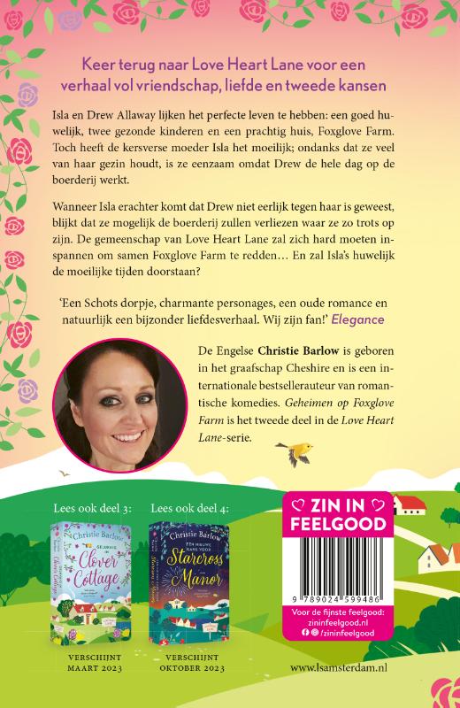 Achterkant van Geheimen op Foxglove Farm