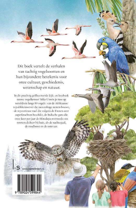 Achterkant van Een reis om de wereld in 80 vogels