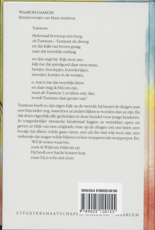 Achterkant van Waarom daarom