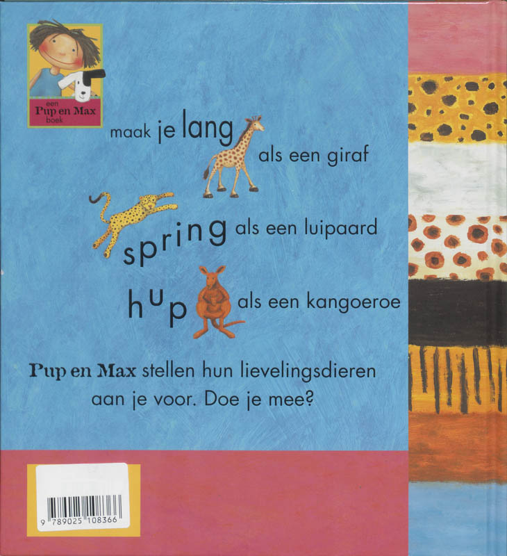 Achterkant van Hier zijn Pup en Max