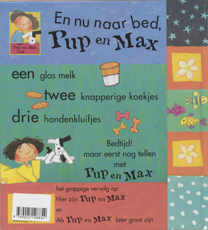 Achterkant van En nu naar bed, Pup en Max