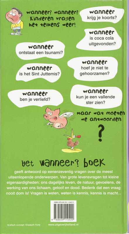 Achterkant van Het WANNEER? boek