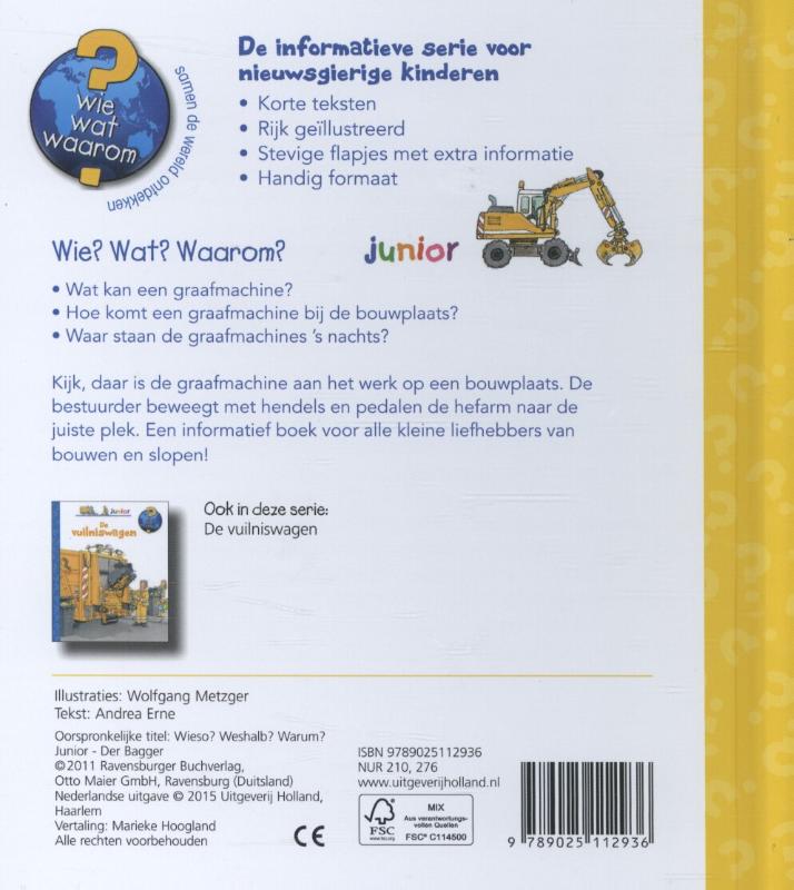 Achterkant van De graafmachine