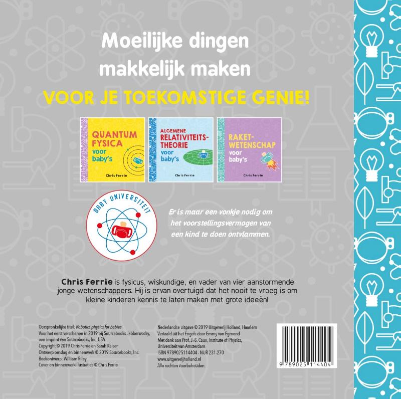 Achterkant van Robotica voor baby’s