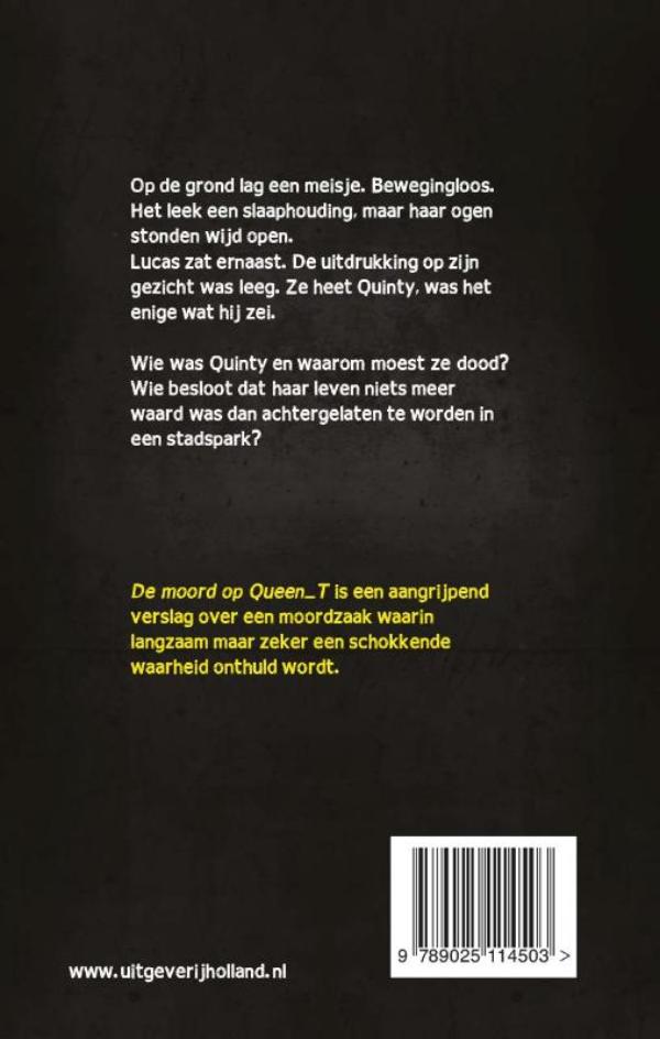 Achterkant van De moord op Queen_T