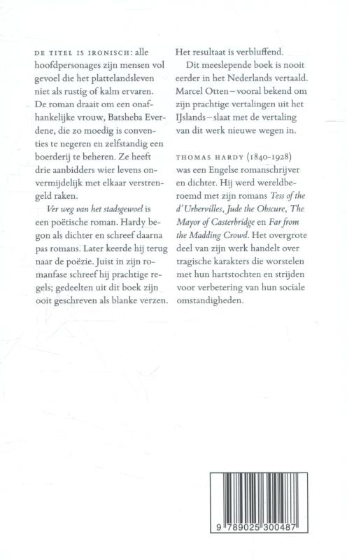 Achterkant van Ver weg van het stadsgewoel