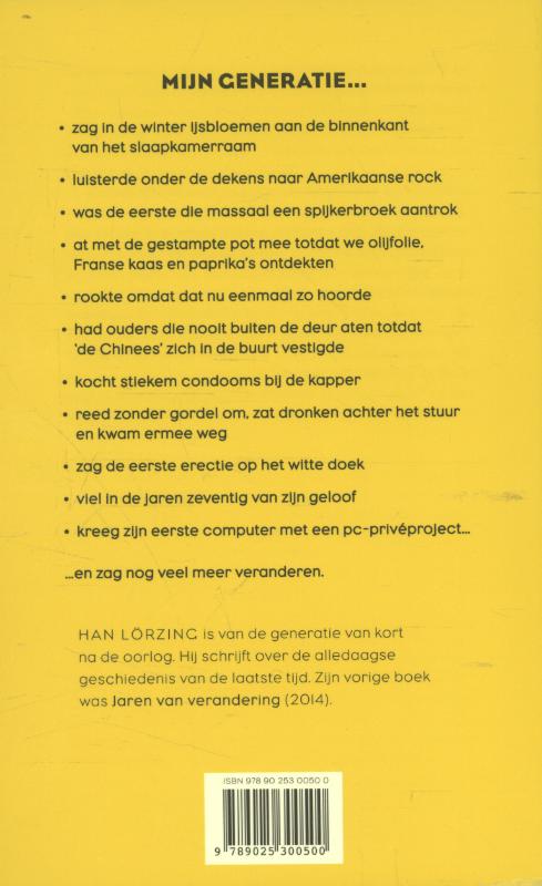 Achterkant van Mijn generatie