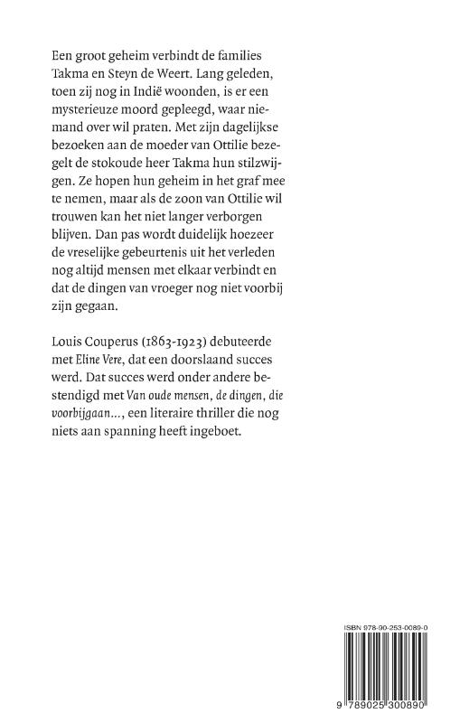 Achterkant van Van oude mensen, de dingen, die voorbijgaan...