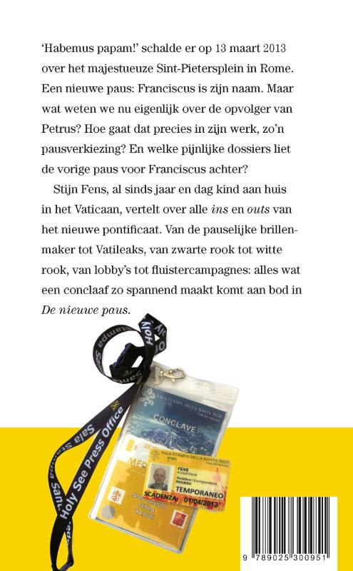 Achterkant van De nieuwe paus