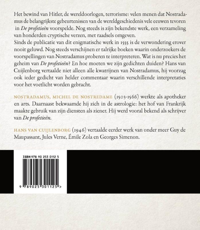 Achterkant van De profetieen