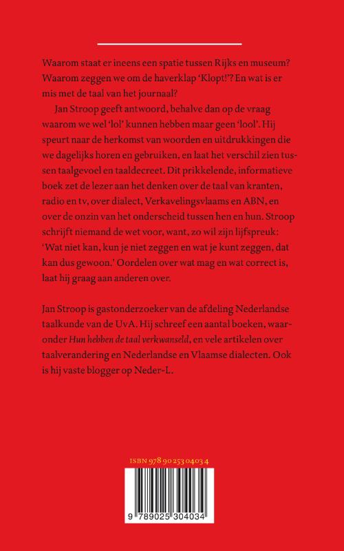 Achterkant van Die taal, die weet wat