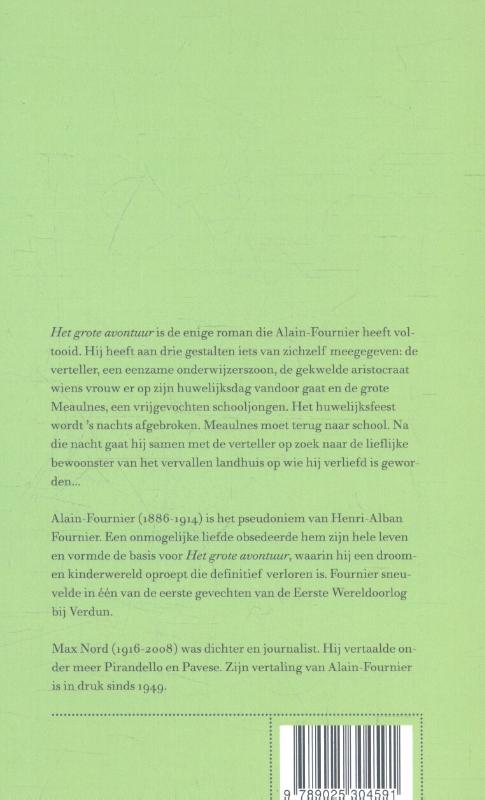 Achterkant van Het grote avontuur