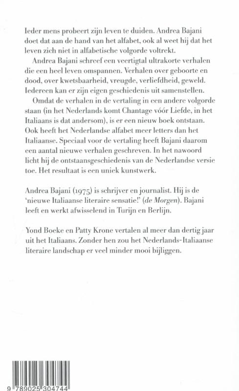 Achterkant van Het leven is niet alfabetisch