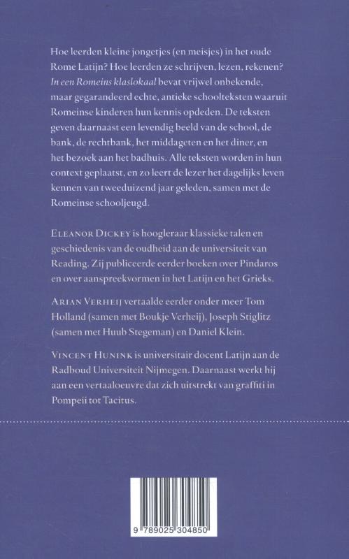 Achterkant van In een Romeins klaslokaal