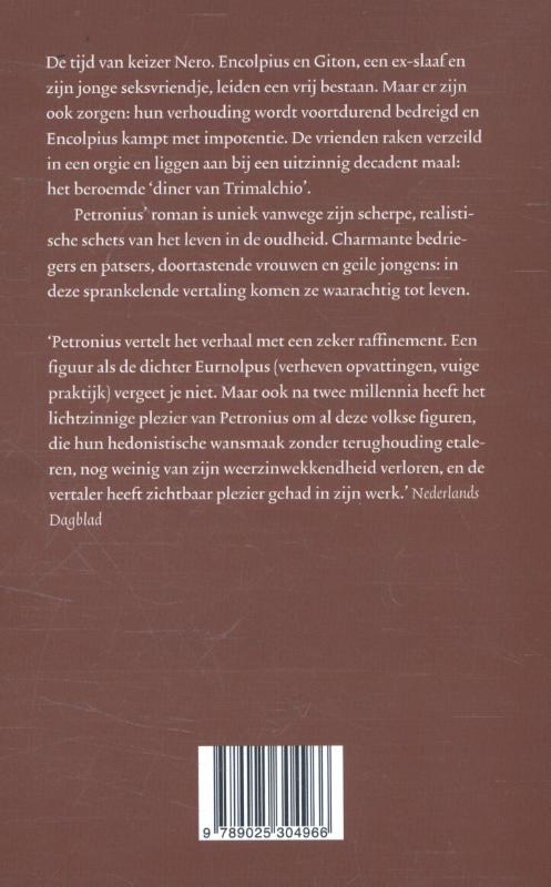 Achterkant van Satyrica