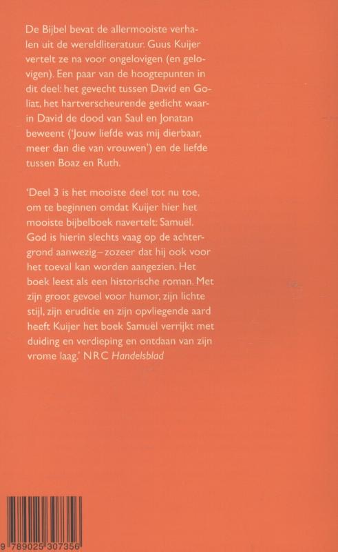 Achterkant van 3 Saul, David, Samuel en Ruth