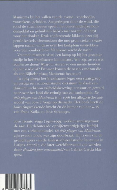 Achterkant van De drie plagen van Manirema
