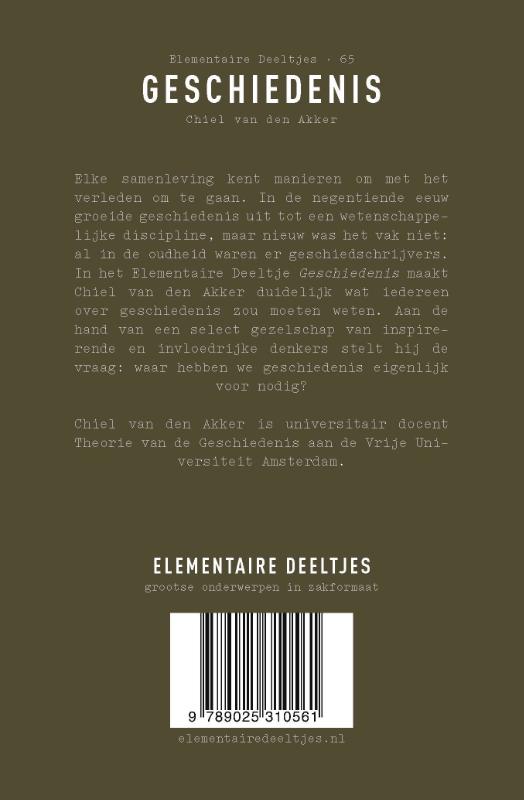 Achterkant van Geschiedenis