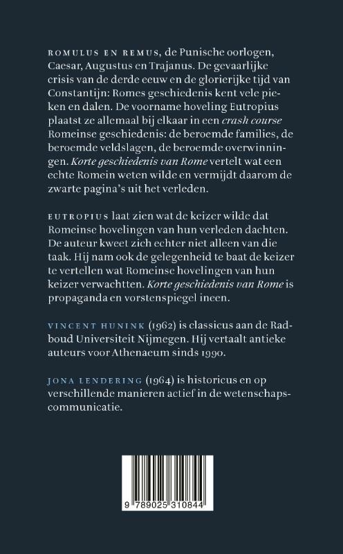 Achterkant van Korte geschiedenis van Rome