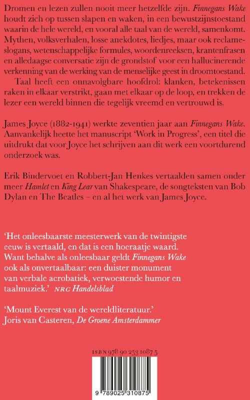 Achterkant van Finnegans Wake