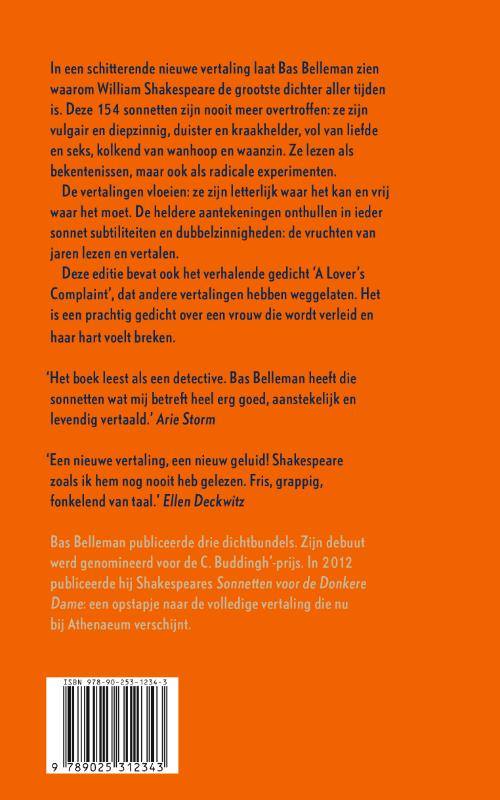 Achterkant van Shakespeares sonnetten