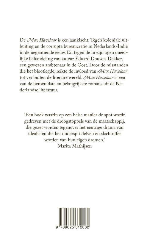 Achterkant van Max Havelaar