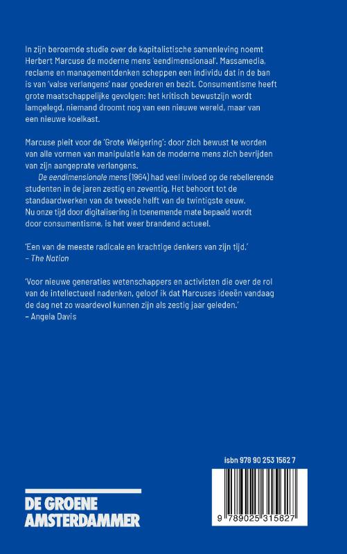 Achterkant van De eendimensionale mens