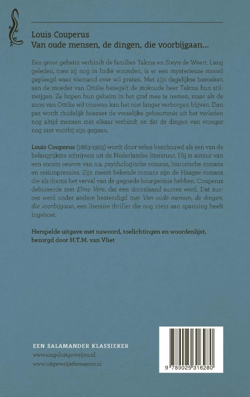 Achterkant van Van oude mensen, de dingen, die voorbijgaan