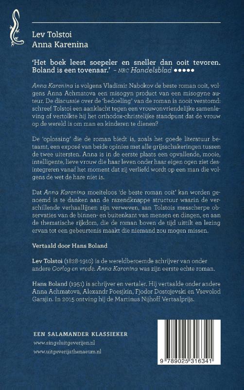 Achterkant van Anna Karenina