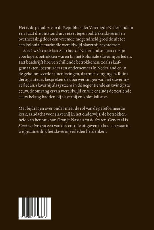 Achterkant van Staat en slavernij