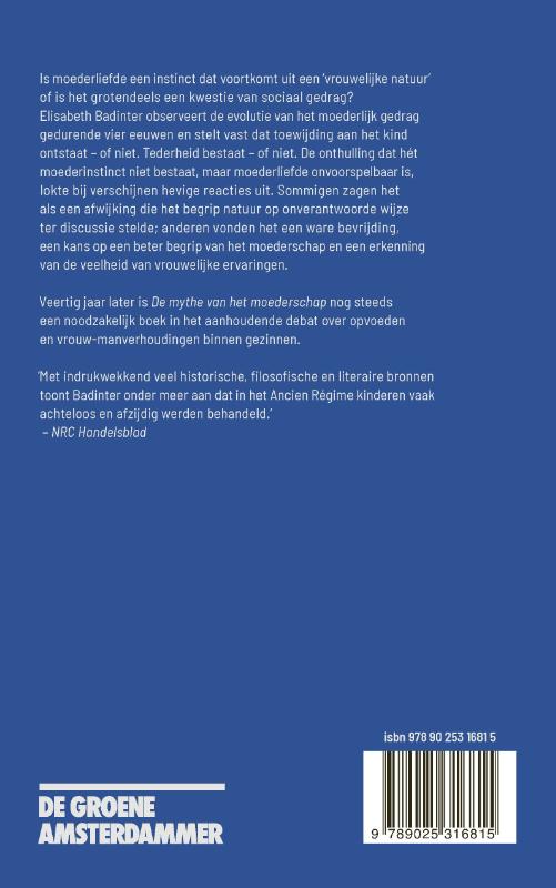 Achterkant van De mythe van het moederschap