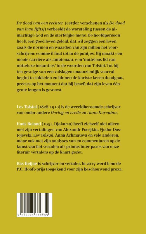Achterkant van De dood van een rechter