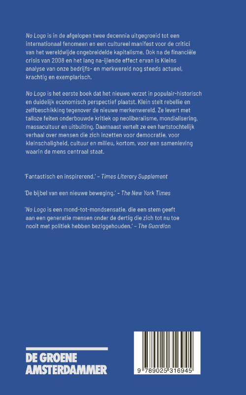 Achterkant van No Logo